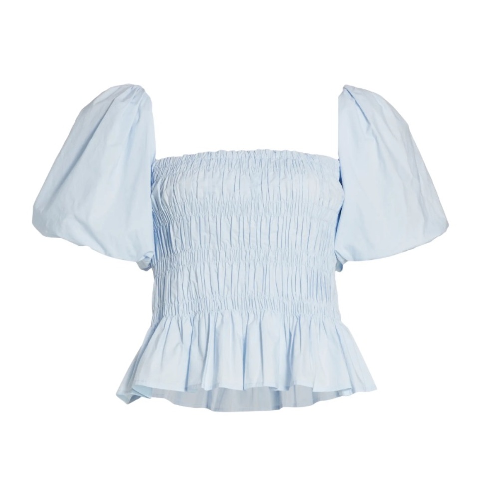 Astr - Savina Puff Sleeve Top - Light Blue (M)